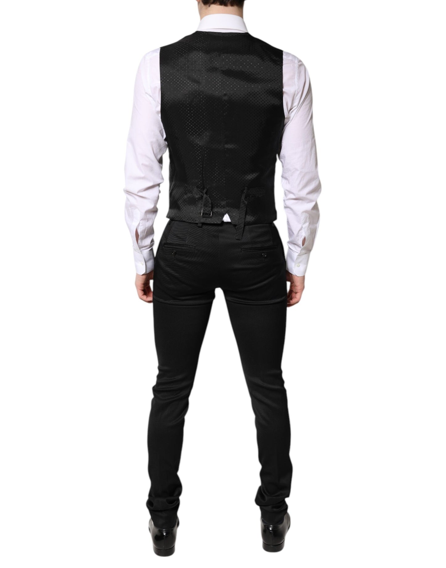 Black Single Breasted Formal Blazer with Vest