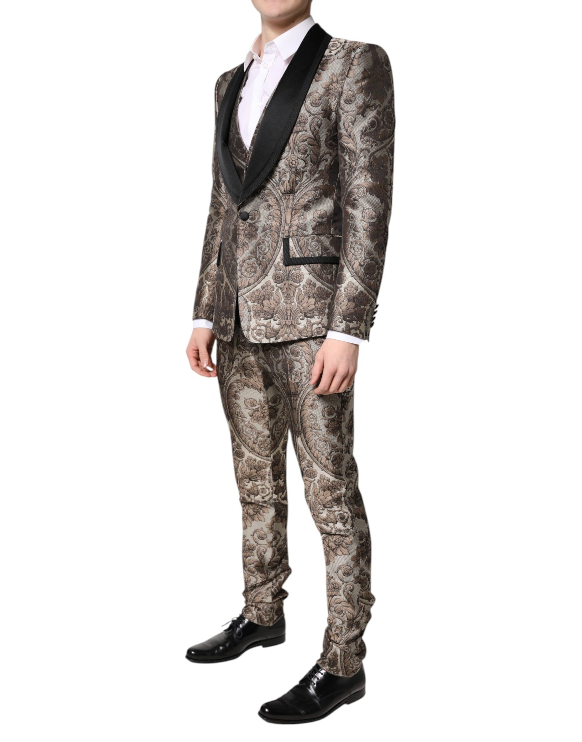 Multicolor Jacquard Single Breasted 3 Piece Suit