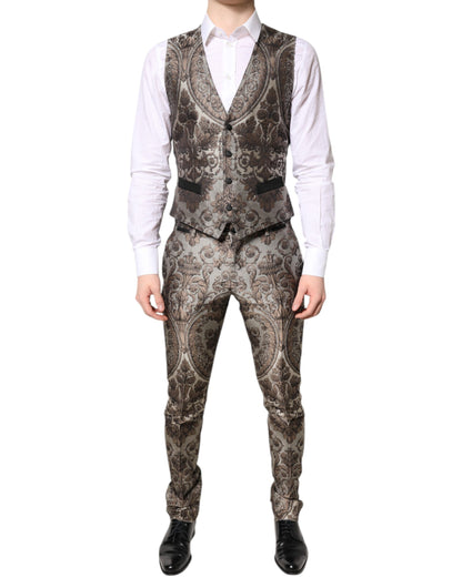 Multicolor Jacquard Single Breasted 3 Piece Suit