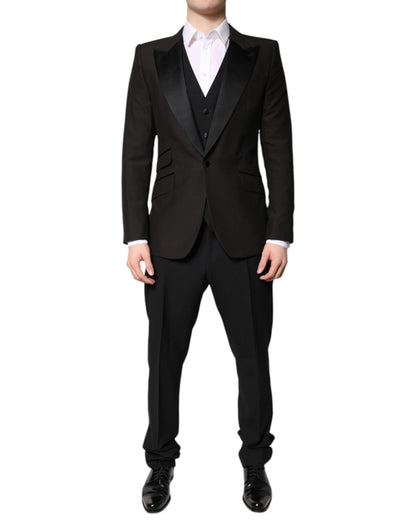 Black Single Breasted Formal 3 Piece Suit