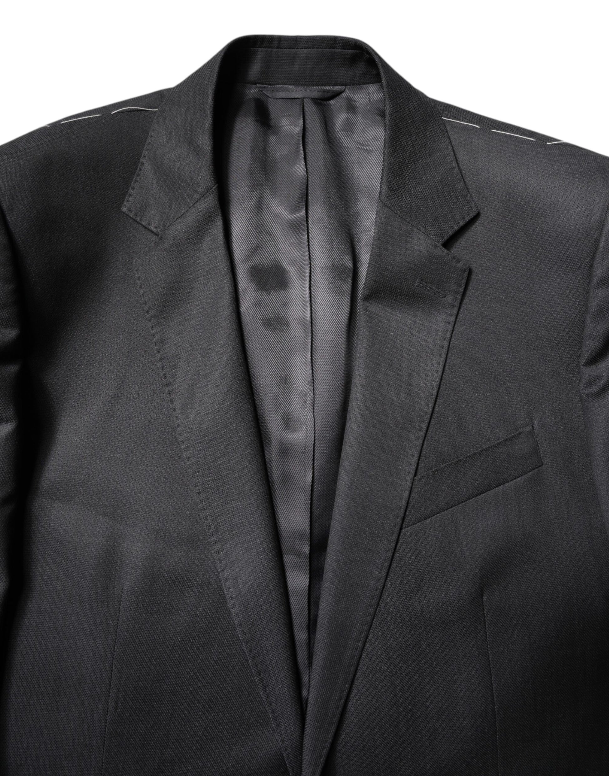 Dark Gray Wool Single Breasted 2 Piece Suit