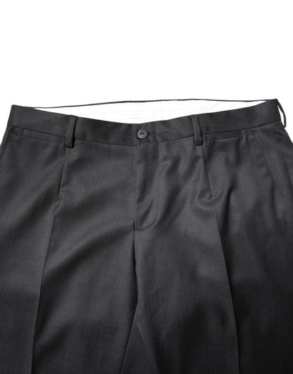 Dark Gray Wool Single Breasted 2 Piece Suit