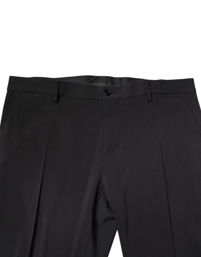 Black Wool Single Breasted 2 Piece Suit