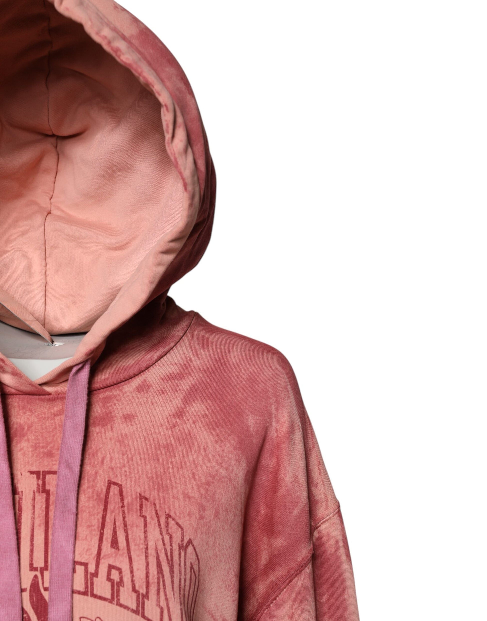 Pink Wash DG MILANO Hooded Pullover Sweater