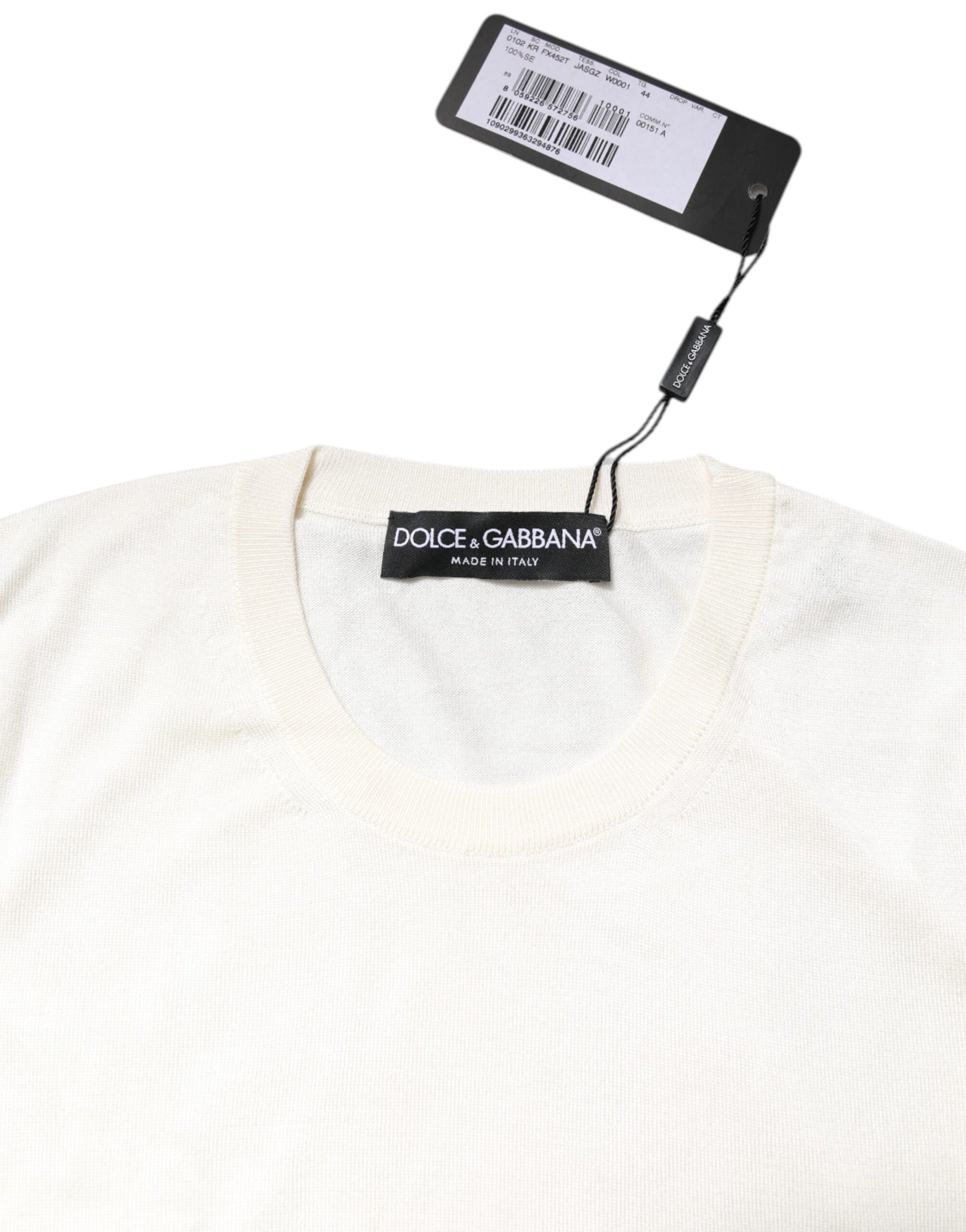 White Silk Round Neck Sleeveless Tank Top