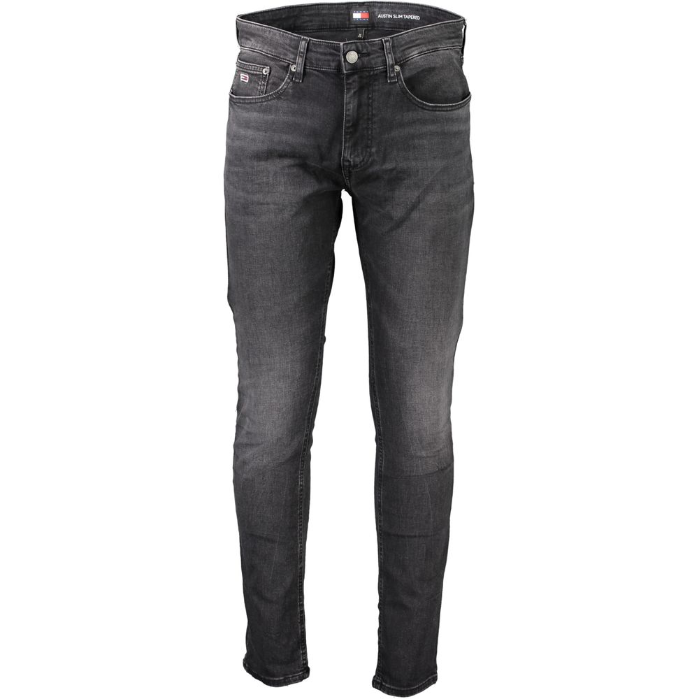 Black Cotton Slim Men Jeans