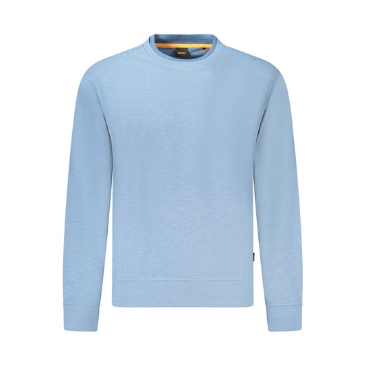 Blue Cotton Men Sweater