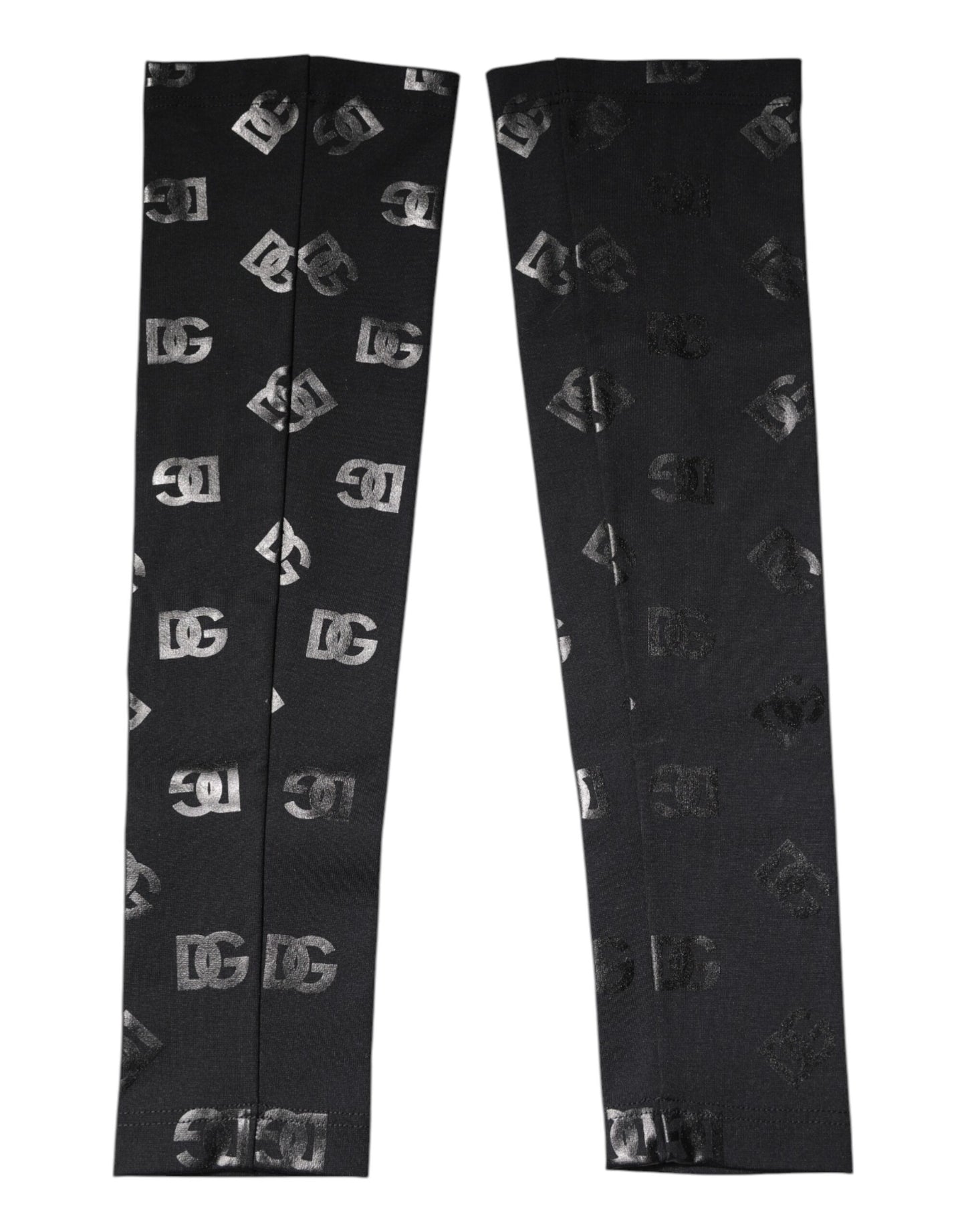 Black DG Logo Monogram Wool Stretch Arm Sleeves