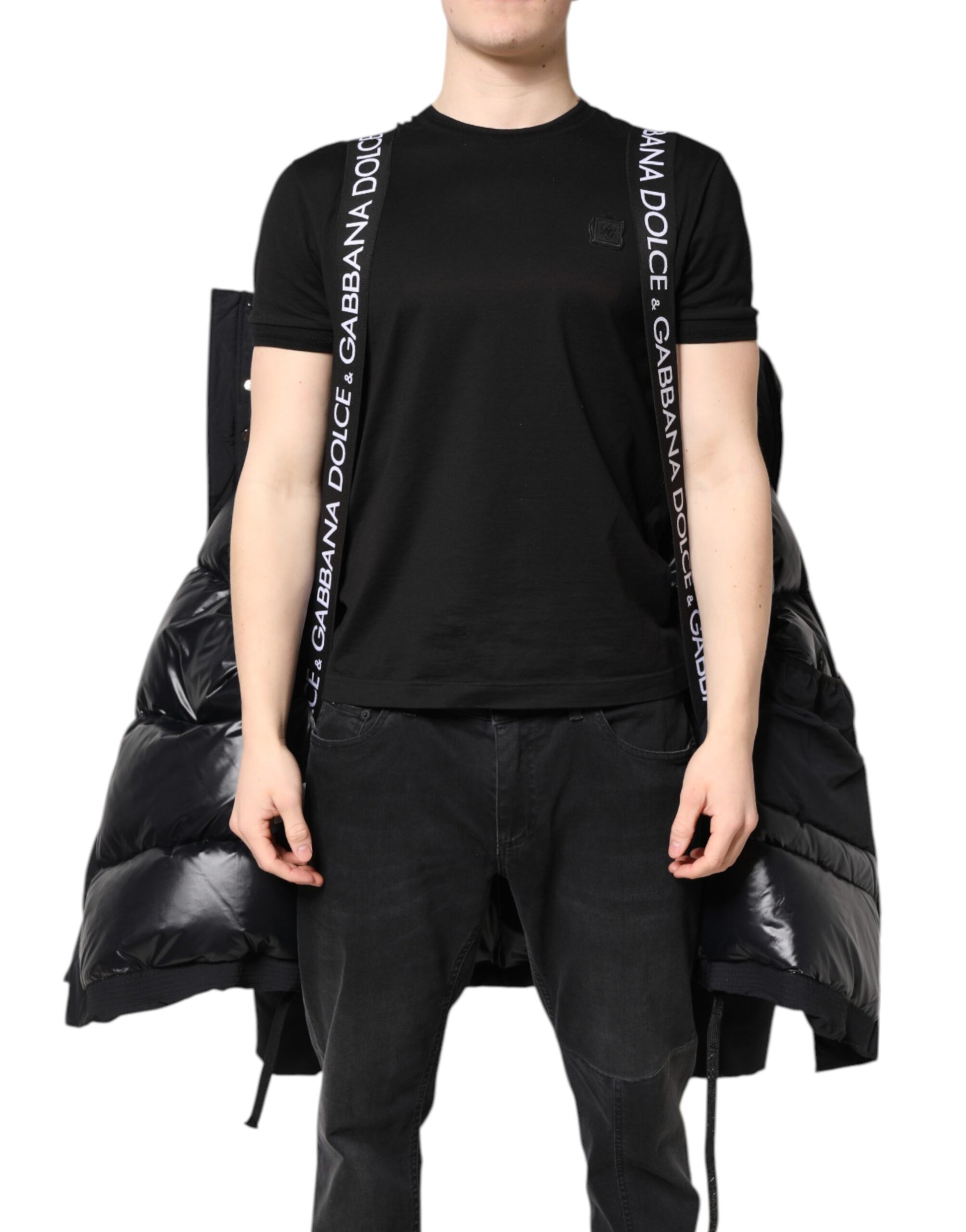 Black Nylon Full Zip Hooded Parka Jacket