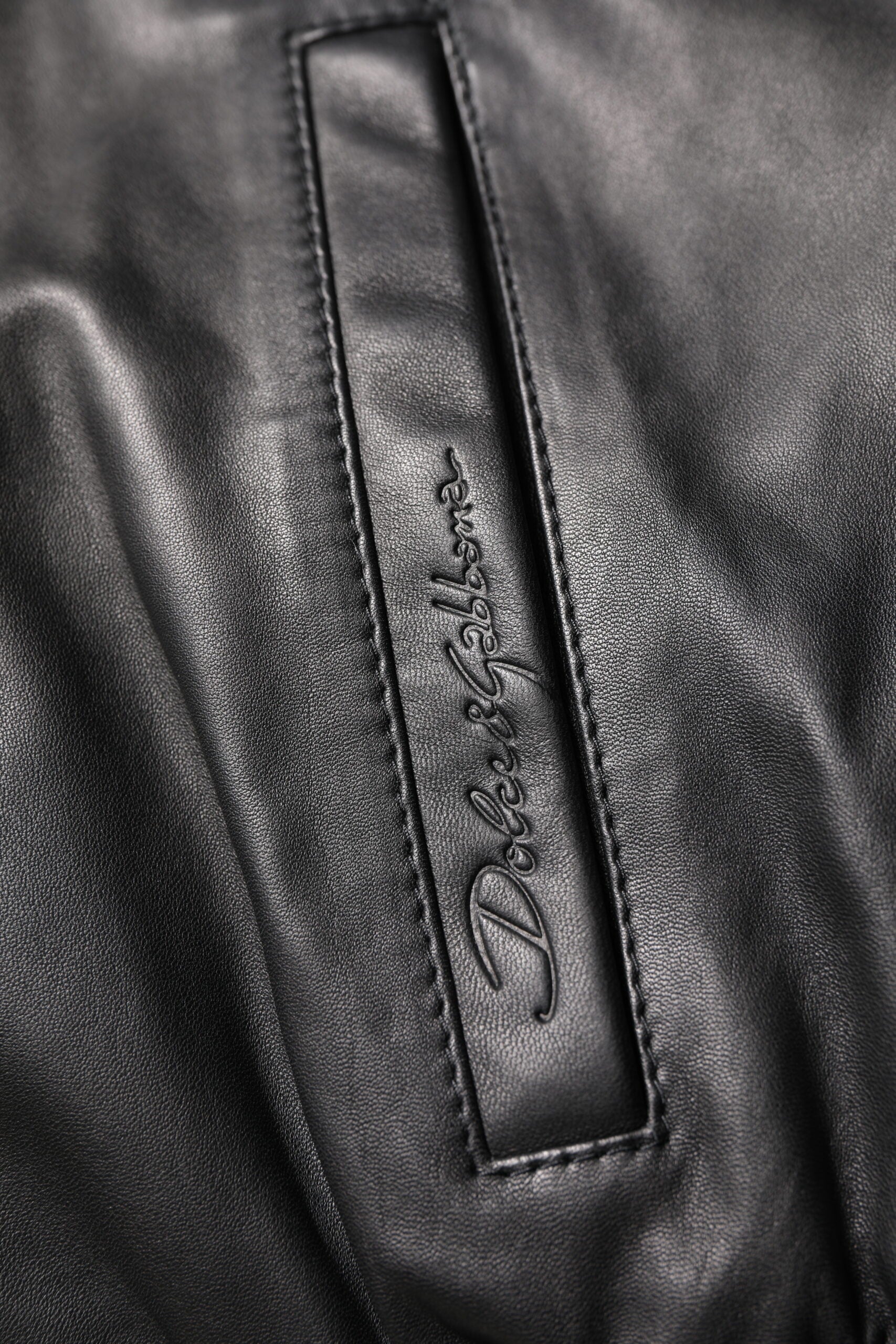 Black Lambskin Leather Full Zip Biker Jacket
