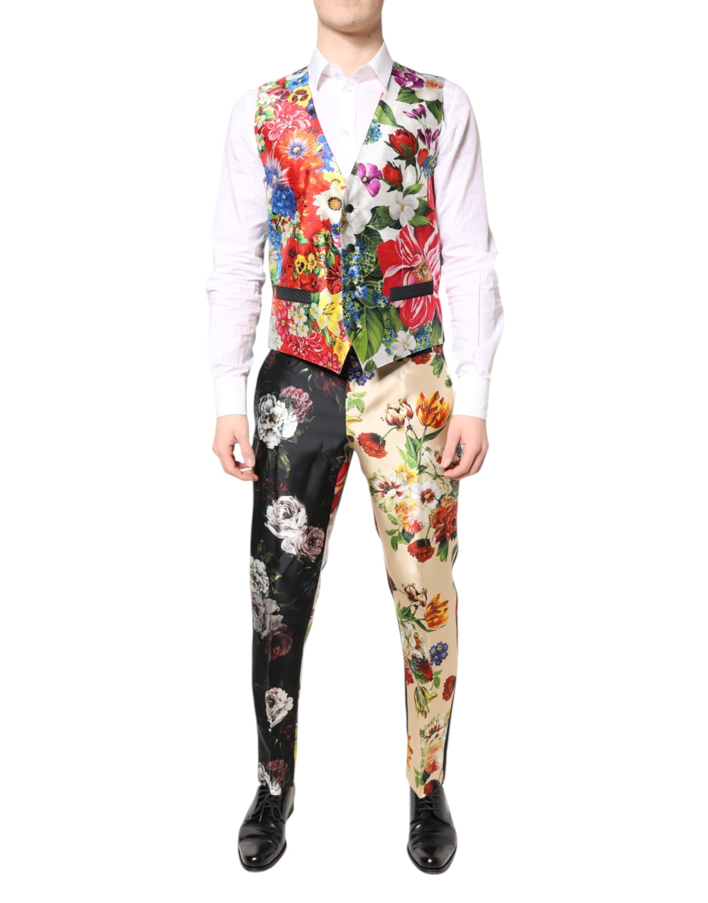 Multicolor Floral SICILIA Silk 3 Piece Suit