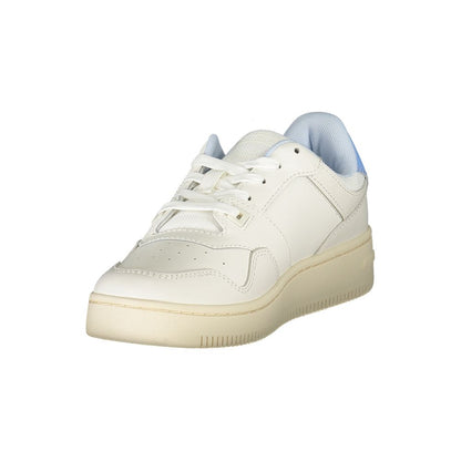 White Polyurethane Women Sneaker