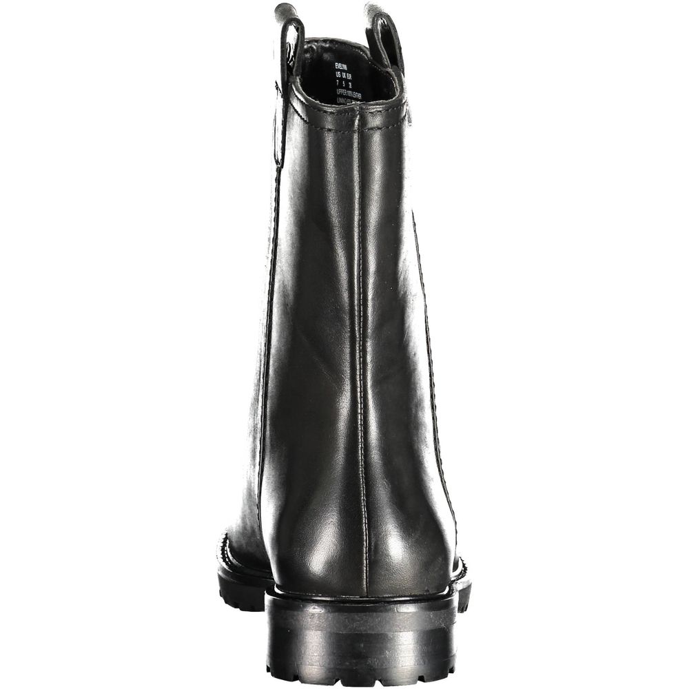 Black Leather Women Boot