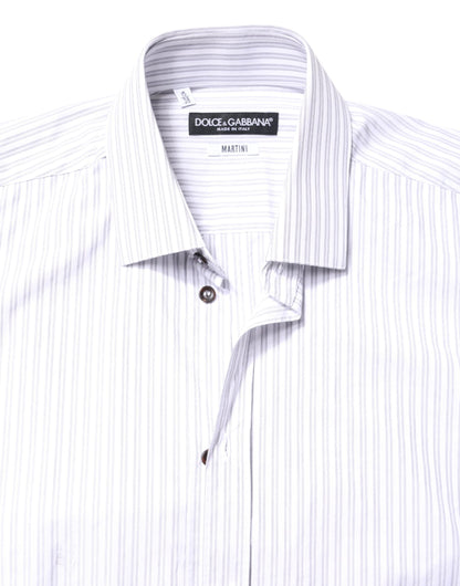 White Striped Cotton MARTINI Men Dress Shirt