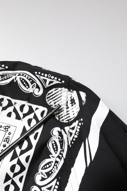 Black White Bandana MARTINI Men Dress Shirt