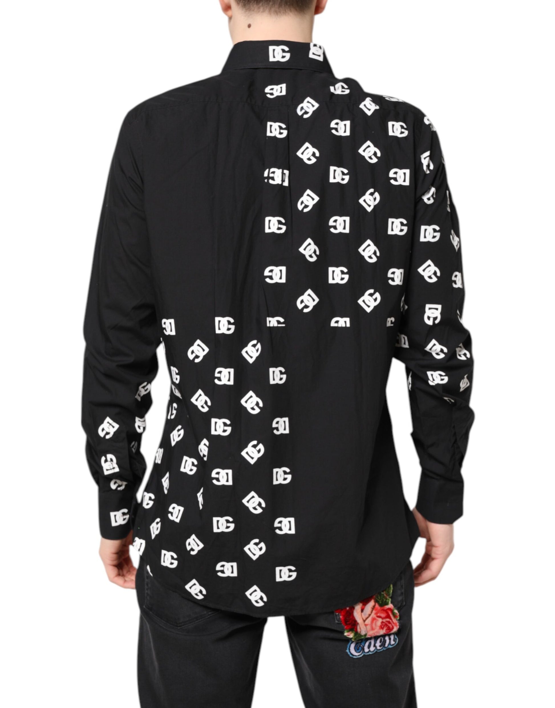 Black DG Logo Cotton MARTINI Dress Shirt