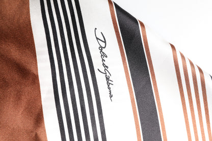 Multicolor Striped Silk Short Sleeves Shirt