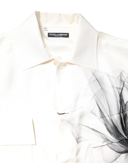 Ivory Silk Long Sleeves Men Casual Shirt