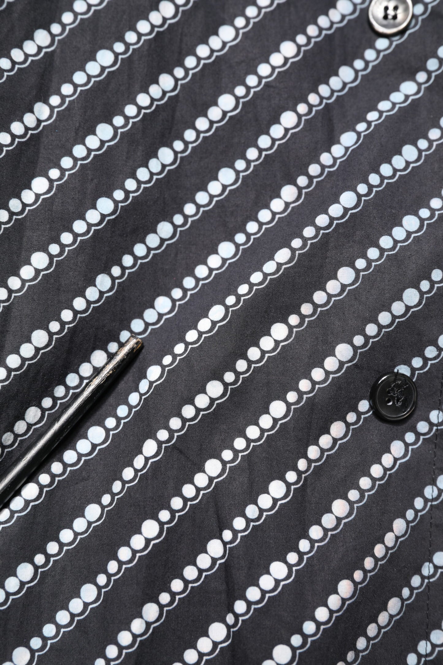 Black White Stripe Button Down Casual Shirt