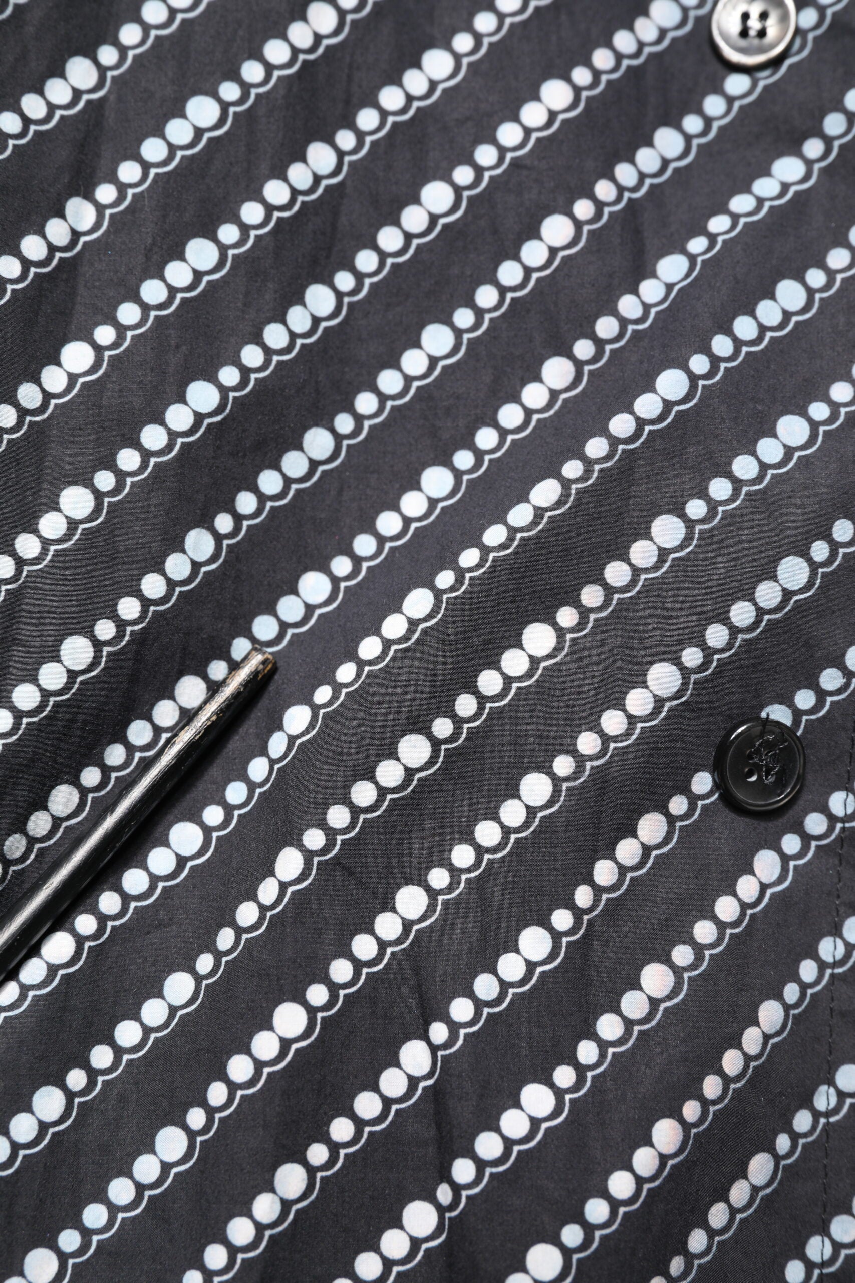 Black White Stripe Button Down Casual Shirt