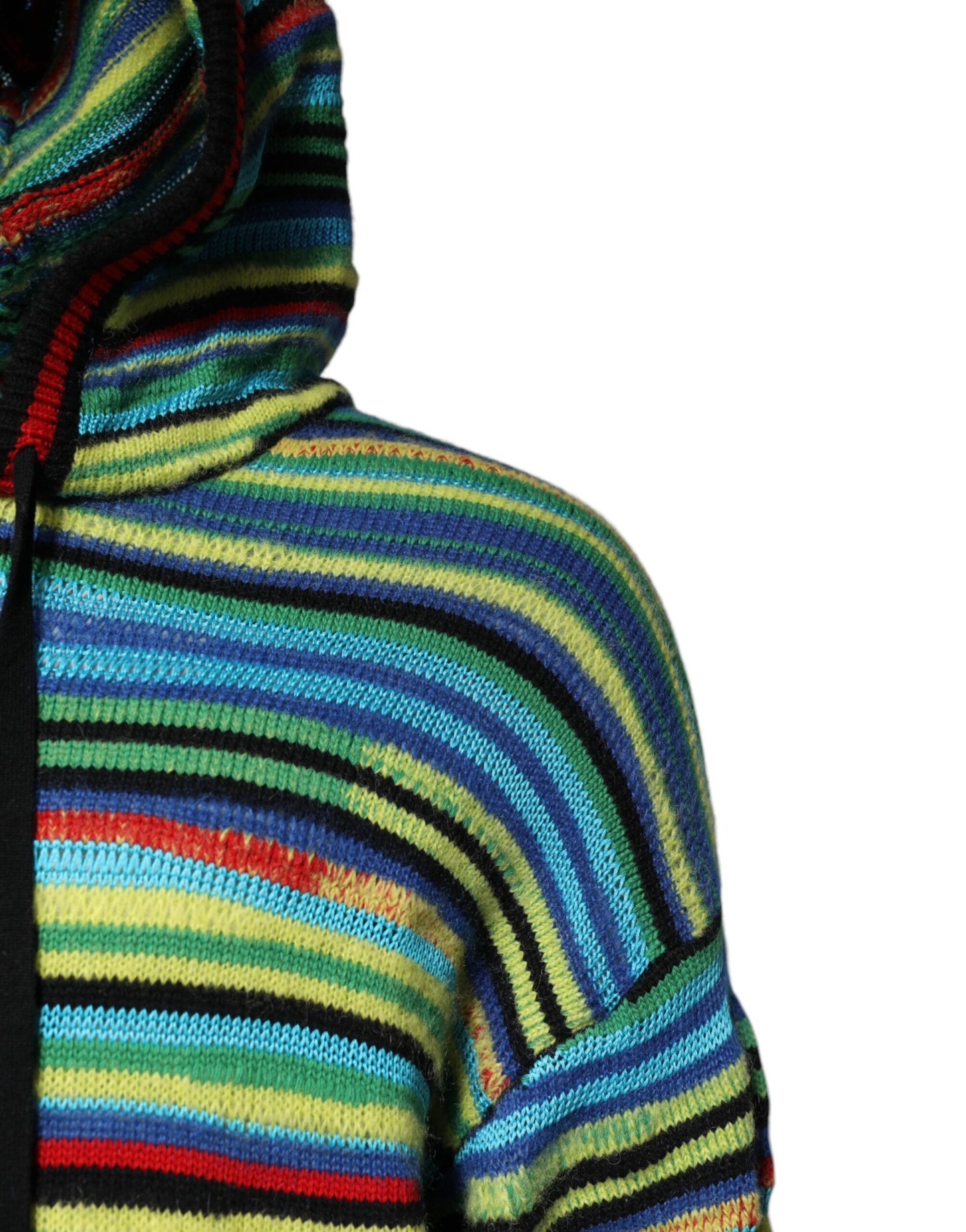 Multicolor Cotton Hooded Pullover Sweater