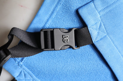 Blue Cotton Hooded Men Sportswear Vest Sweater