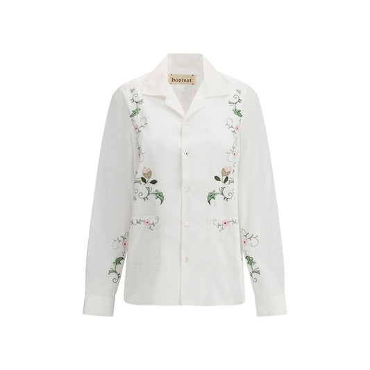 White Cotton Pattern Shirt