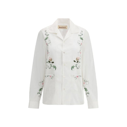 White Cotton Pattern Shirt