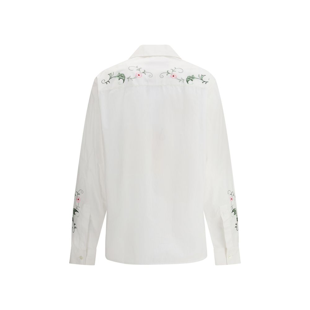 White Cotton Pattern Shirt
