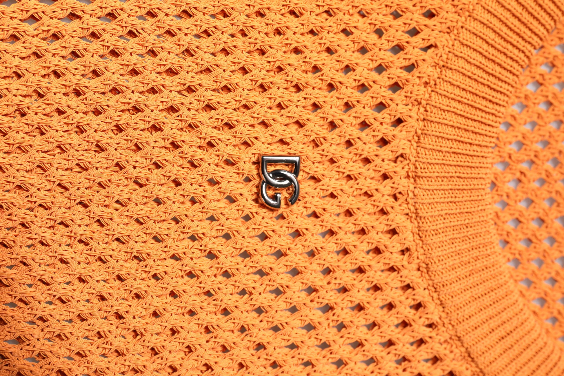 Orange Cashmere Round Neck Sleeveless T-shirt