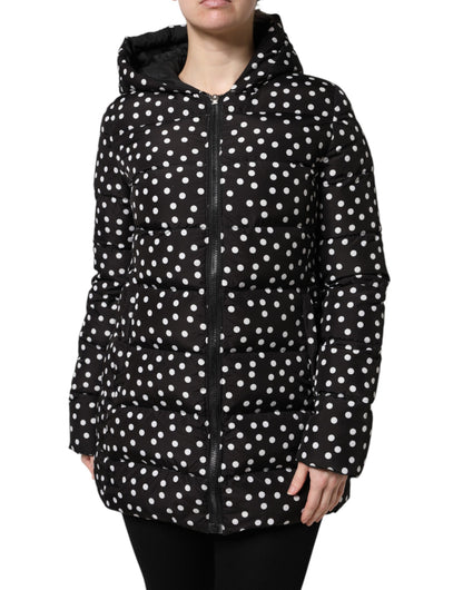 Black Puffer Hooded Zip Reversible Jacket