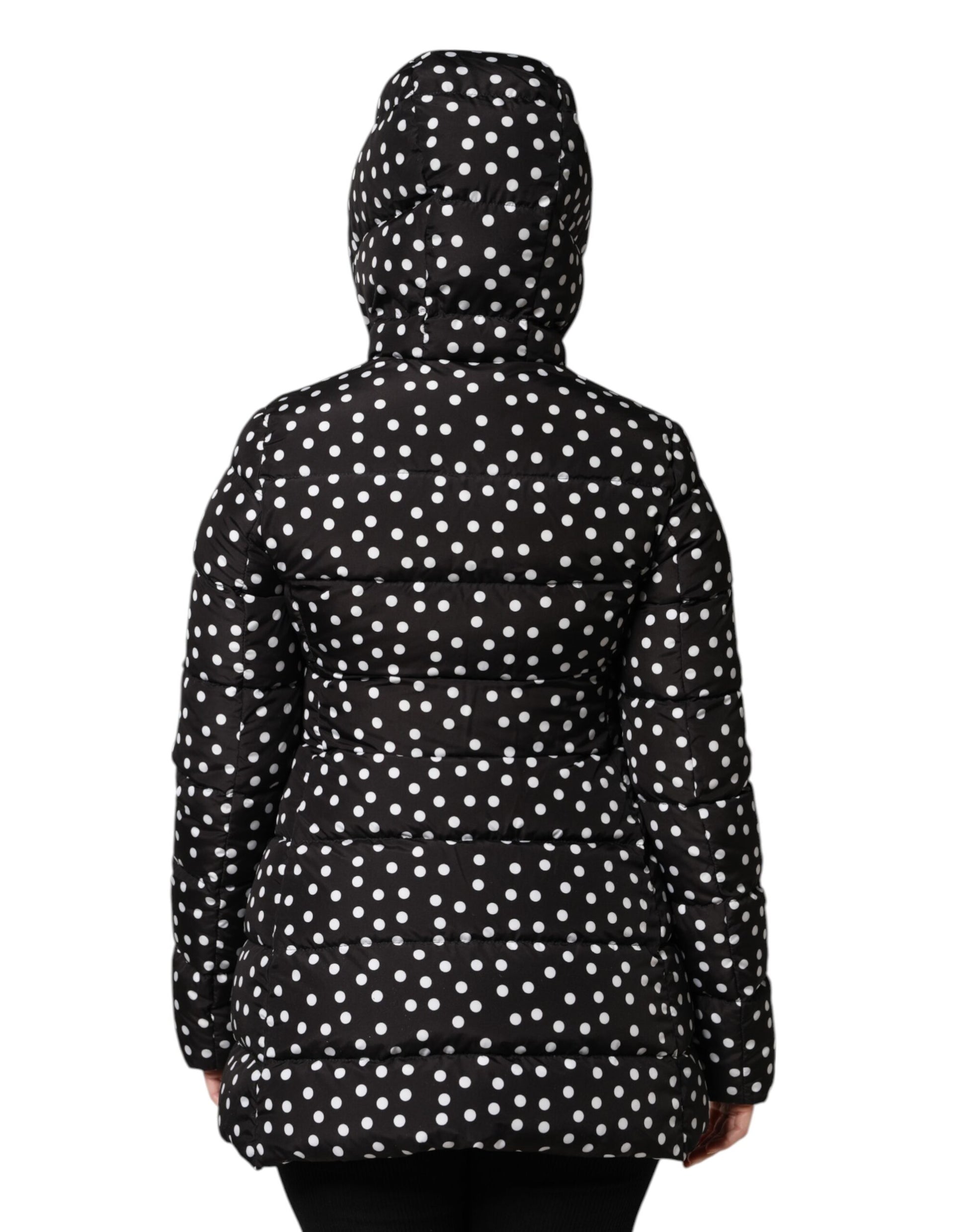 Black Puffer Hooded Zip Reversible Jacket