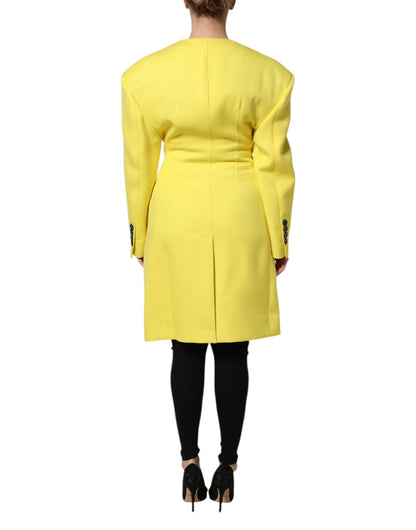 Yellow Double Breasted Trench Coat Jacket