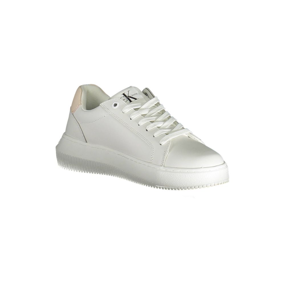 White Polyester Women Sneaker