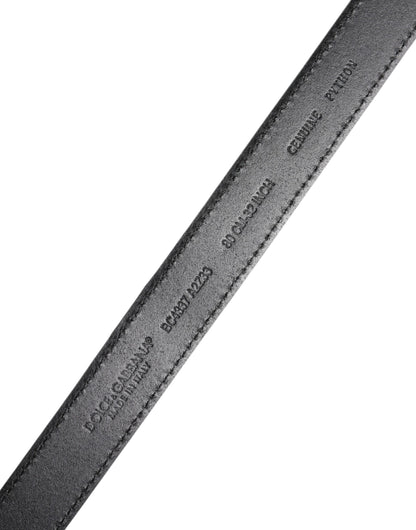 Red Exotic Leather Brass Metal Buckle Belt