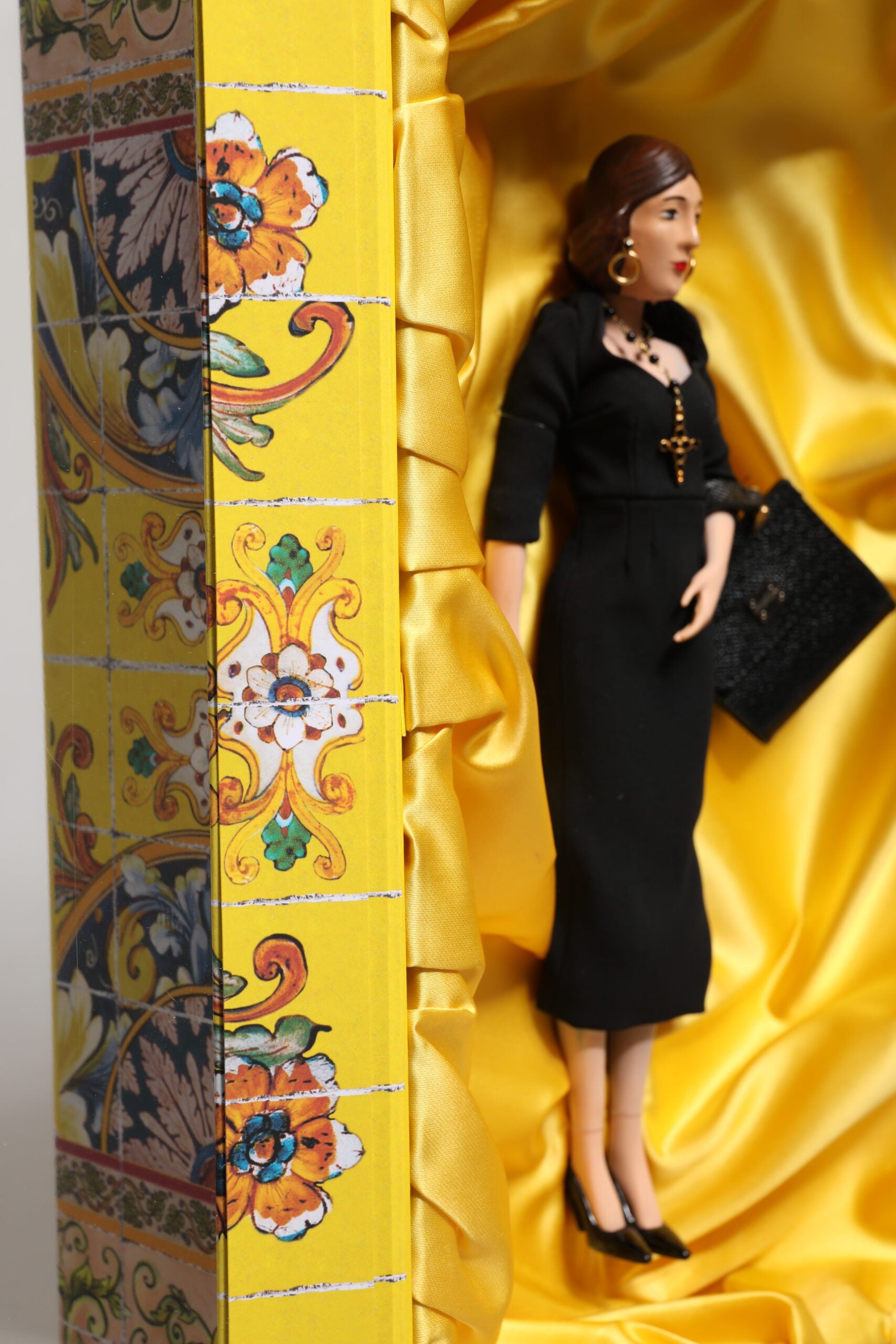 Black Dress Ceramic Porcelain Fashion Leather Sicily Dolls