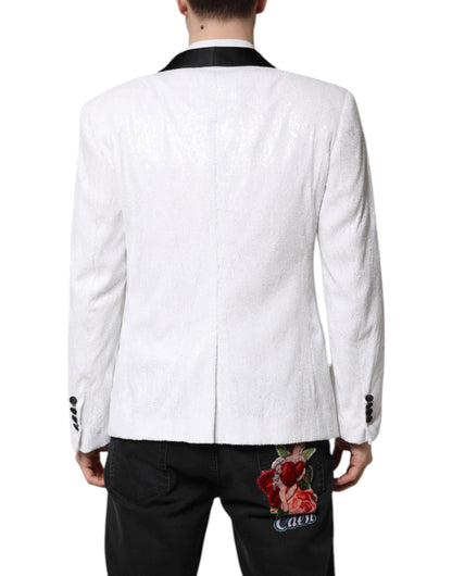 White Nylon Single Breasted Coat Blazer