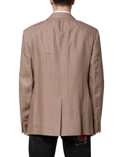Beige TAORMINA Single Breasted Coat Blazer