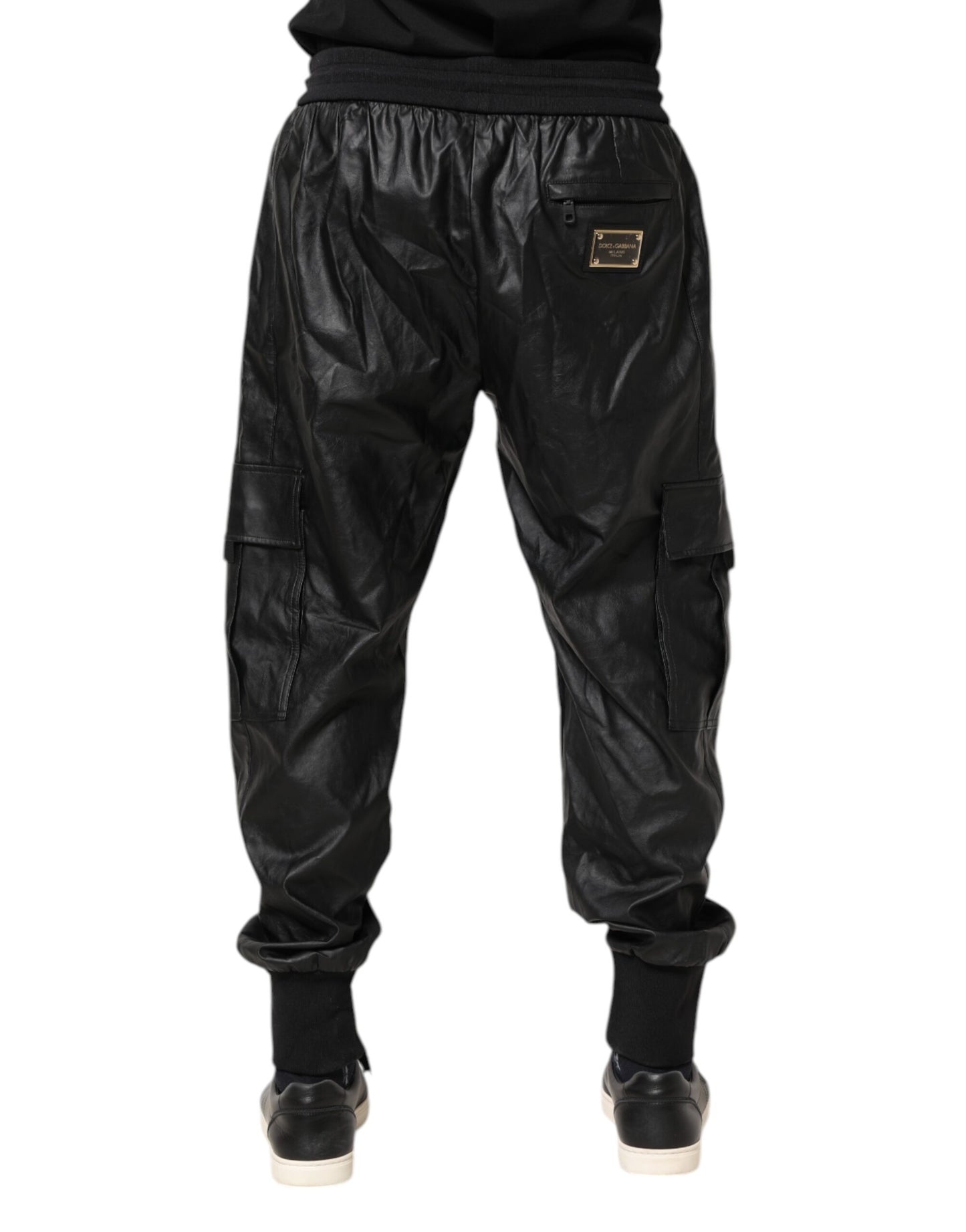 Black Cotton Cargo Jogger Sweatpants Pants