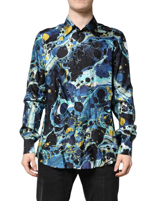 Multicolor Marble Print MARTINI Dress Shirt