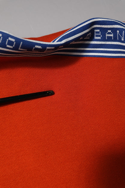 Orange Cotton Hooded Men Sweatshirt Sweater