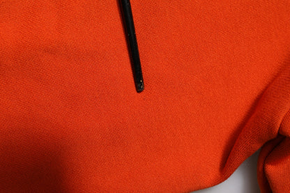 Orange Cotton Hooded Men Sweatshirt Sweater