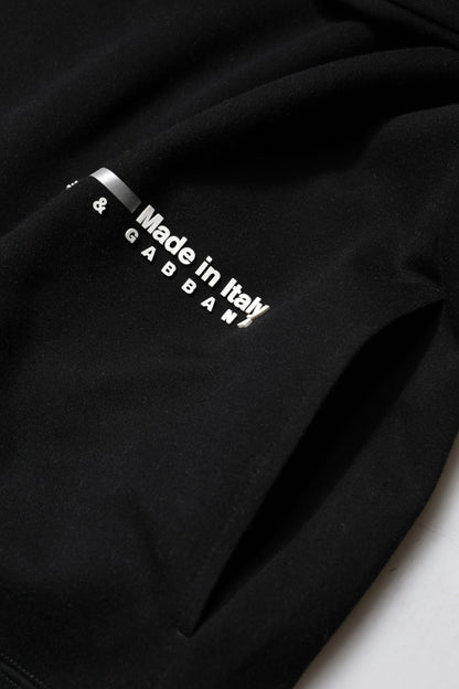 Black Cotton Logo Knitted Pullover Sweater