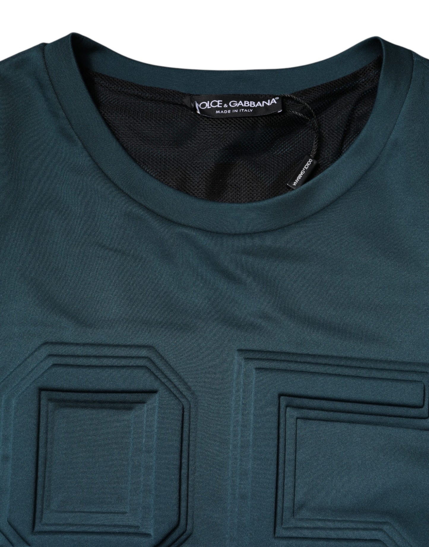 Dark Green Embossed Logo Pullover Sweater