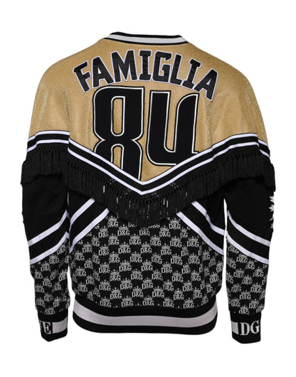 Multicolor Cotton Crew Neck Pullover Sweater