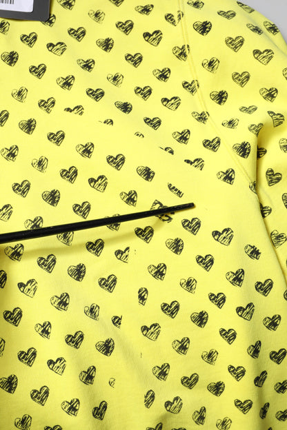 Yellow Heart Crew Neck Men Pullover Sweater