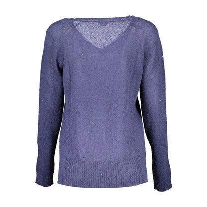 Blue Acrylic Women Sweater