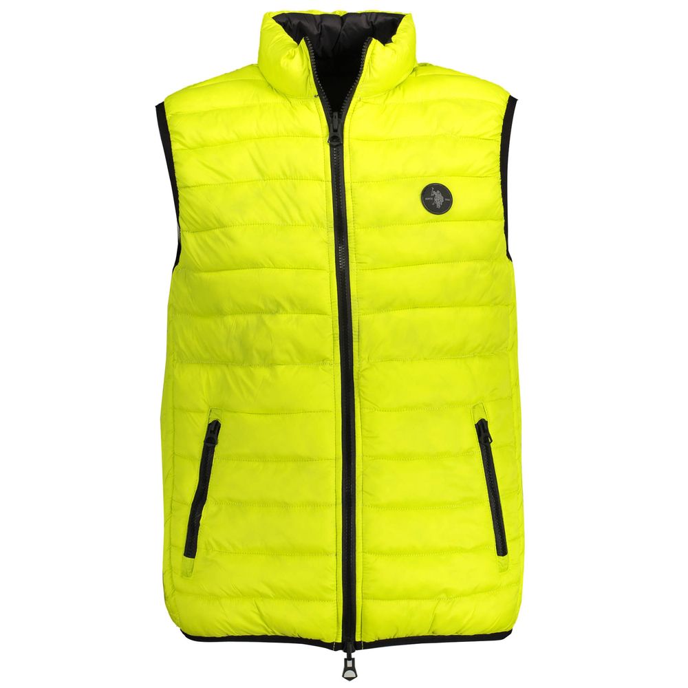 Yellow Nylon Sleveless Jacket