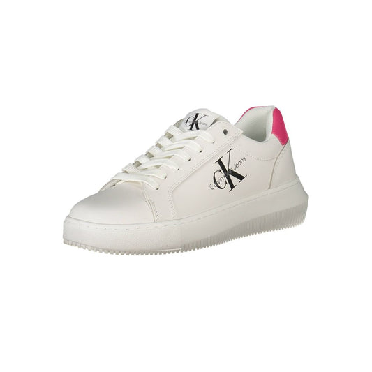 White Polyester Sneaker