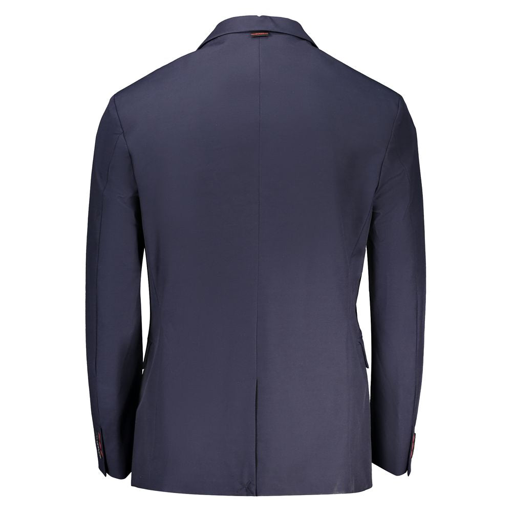 Blue Cotton Men Jacket